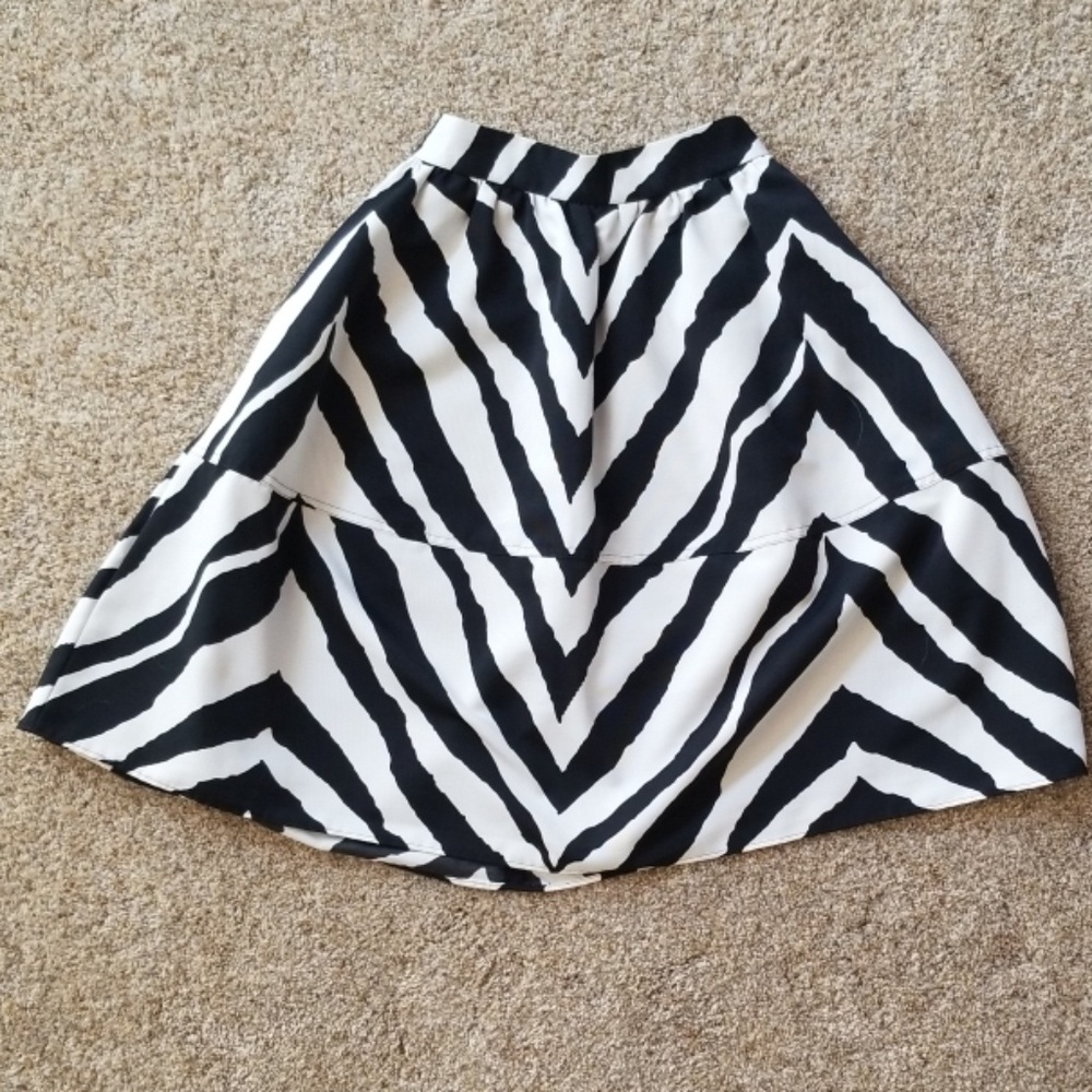 Zebra print midi skirt